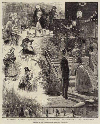Schetsen bij de sluiting van de Visserijtentoonstelling door Henry Stephen Ludlow